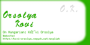 orsolya kovi business card